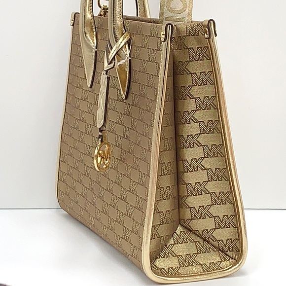 Michael Kors Medium Mirella EW Tote Bag Crossbody Shoulder Handbag PALE GOLD - Picture 10 of 16